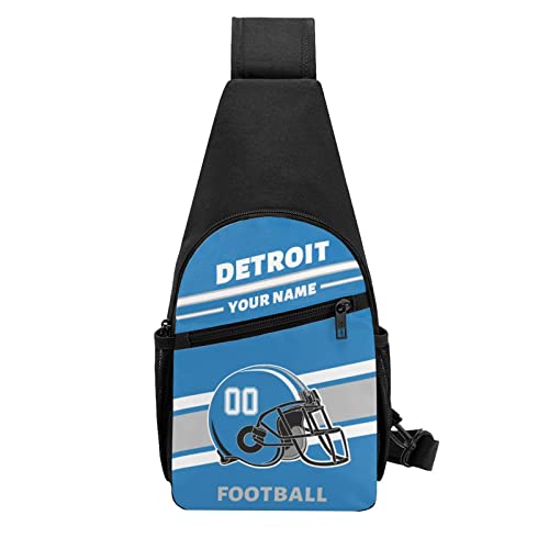 Custom Sling Bag, Personalized Detroit Crossbody Bags For Men Women, Customize Name And Number Sling Shoulder Backpack, Chest Bag Hiking Travel Daypack For Outdoor #TOP20