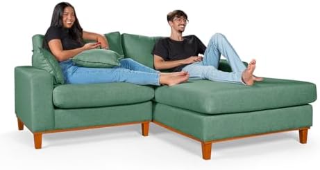 Sofá Paris 2 Lugares Living Com Chaise Essencial Estofados (Lado ...