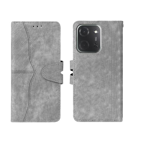 Image of amazon basics Poco C85 5G Flip Cover | Card Pockets Wallet & Stand | Flip Cover for Poco C85 5G (Gray)