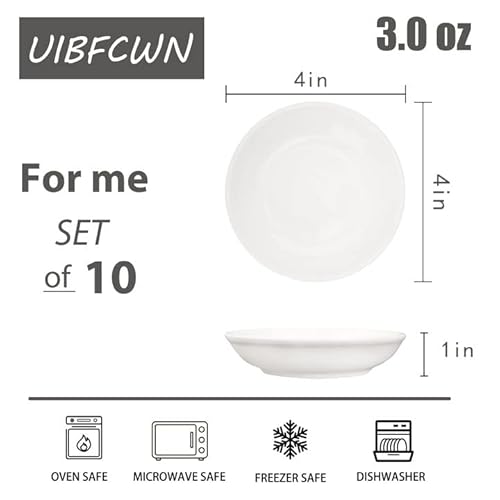 Uibfcwn 3 Oz 10 Pack White Dipping Bowls, Ceramic Dip Bowls, Soy Sauce Dish & Bowl, Olive Oil Dipping Dishes, Charcuterie Bowls, Serving Bowls For Side Dishes, Ketchup, Bbq And Party Dinner #TOP1