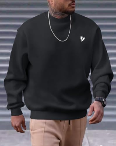 Image of Noble Monk Men's Round Neck Sweatshirt | Casual Long Sleeve Pullover | Regular Fit Winter Wear Top | Stylish Daily Outerwear
