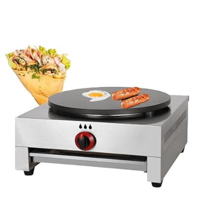 Kindevieft CrêPe-Maker, Pfannkuchen-Grillplatte, Antihaftbeschichtet, 15 Zoll, Gas-Grillplatte, Pfannkuchen-Maker, CrêPe-Pfanne FüR CrêPes, Roti, Tortilla, Blintzes, Tragbar, Einfach Zu Bedienen