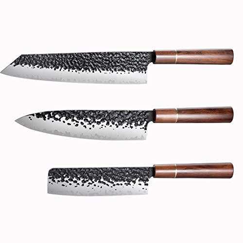 Golden Bird 8" Gyuto Knife & 9" Kiritsuke Knife & 6.5" Nakiri Knife #TOP14