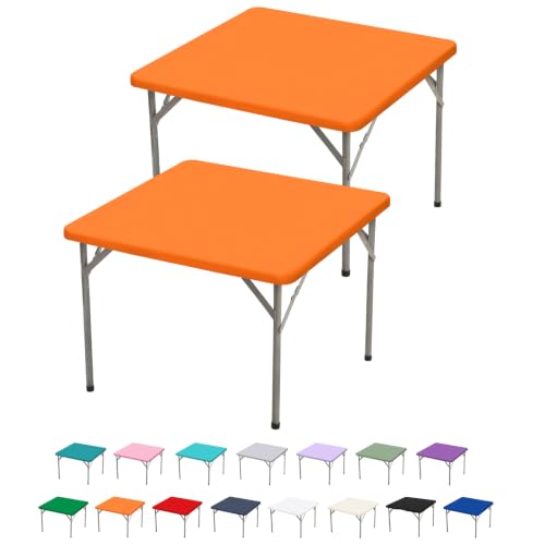 BDDC 2 Pack 34" x 34" Square Fitted Table Cloth Cover Elastic