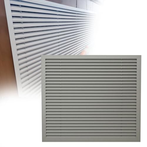 Grille aeration de radiateur haut de gamme à persiennes 45x30 cm gris clair - 2