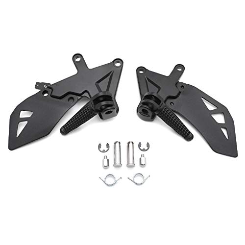 Httmt- Black Motorcycle Front Assembly Driver Footpeg Foot Rest Pedals Frontset Foot Step Frame Bracket Kit Compatible With 2011-2020 Ninja Zx-10R Kawasaki (Color:black) [P/N: Mt390-045-Bk] #TOP6