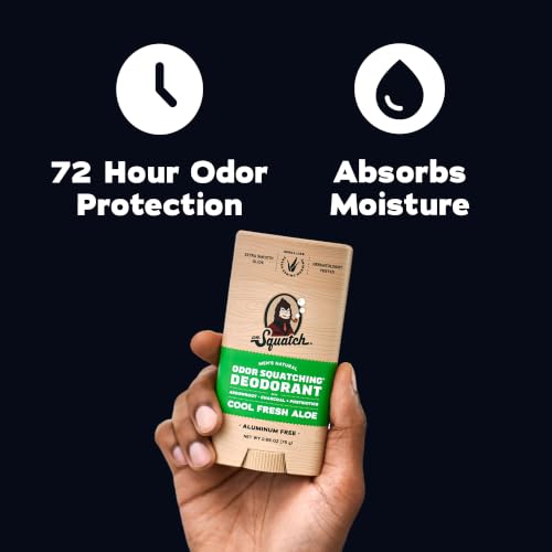 Dr. Squatch Natural Men’s Deodorant, Aluminum Free Deodorant Men (3-Pack) | Natural Deodorant Men, Made with Charcoal & Postbiotics, 72-Hour Odor Protection (Cool Fresh Aloe) - image 3
