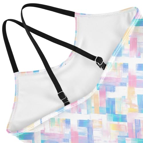 JUNZAN Rainbow Tie Dye Girls 1 Piecing Swimsuit Kids Bathing Suits Swimming Suits4