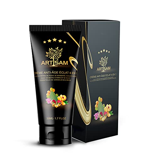 MEILLEURE CRÈME HYDRATANTE ANTI-RIDES 4 en 1 : Huile de pépins de figue de barbarie Huile d’argan Huile de noyau d’abricot Huile essentielle de géranium bourbon Top 1 des Soins Visage Cover