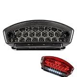 Germany Motorsports LED Motorrad Rücklicht mit Bremslicht, 15 LEDs, 12V, Universal, Kennzeichenbeleuchtung mit 6 LEDs, E24 E-geprüft