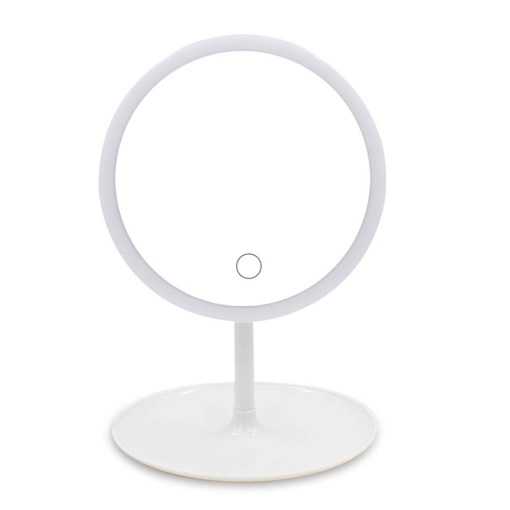 FLYIODFCXV Cosmetic mirror, Makeup Mirror LED Touch 3 Modes Illuminated Detachable/Storage Base