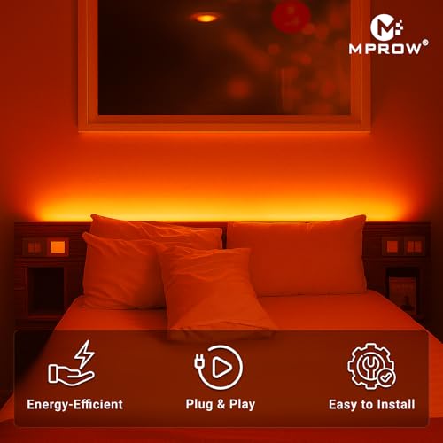Image of MPROW 5 Meter LED Rope Light | 120 LEDs /Meter Waterproof Strip Light | Cove Light for False Ceiling, Diwali, Balcony & Indoor Decoration (Amber)