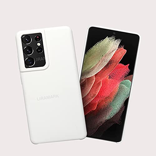 Image of LIRAMARK Liquid Silicone Soft Back Cover Case for Samsung Galaxy S21 Ultra (White)