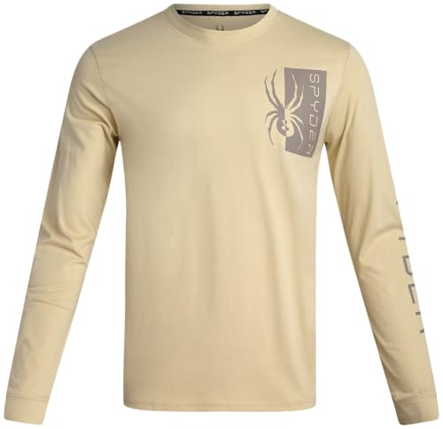 Spyder T-shirts à manches longues pour hommes - T-shirt graphique imprimé col rond imprimé - Chemises décontractées à manches longues pour hommes (S-XXL), Logo Cloud, Taille M