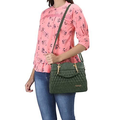 Image of EVEDA Synthetic Vegan Leather Classic Chain Strap Top Handle Handheld Shoulder Crossbody Water Resistant Handbag For Women