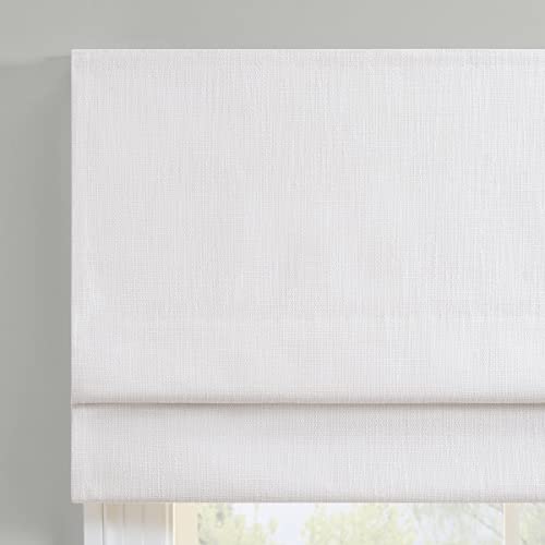 Eclipse Drew Noise Reducing Blackout Cordless Lined Window Roman Shade For Living Room, 33 In X 64 In, White #TOP2