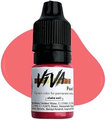 VIVA INK Lip Pigment – Peach – Permanent Lip Makeup – Microblading Ink for Durable and Colorful Lips – Long Lasting Color Lip Cosmetics (0.2 oz)