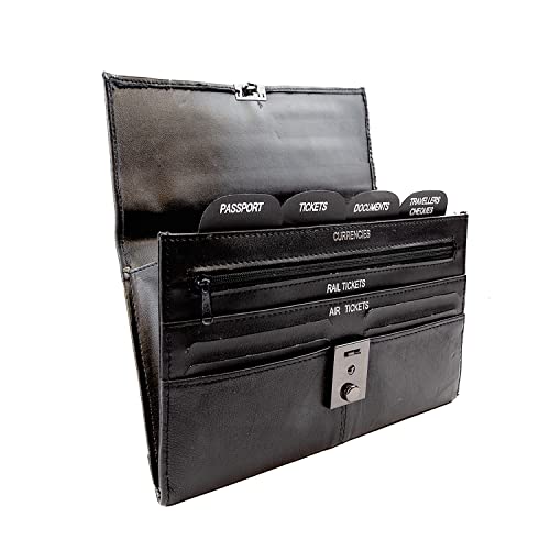 Woodland Leathers Passport Holder, Faux Leather Passport Holder Travel Wallet, Travel Document Wallet Organiser with RFID Credit Card Slot and Key Lock Woodland Leathers Passport Holder, Faux Leather Passport Holder Travel Wallet, Travel Document Wallet Organiser with RFID Credit Card Slot and Key Lock