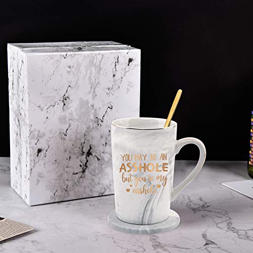 New Deal Valentine's Day Gift for Him You May Be an But You're My Mug Valentine's Day Mug for Husband Fiance Hubby Boyfriend Men Him Gray Marble Mug with Box 14 Oz
