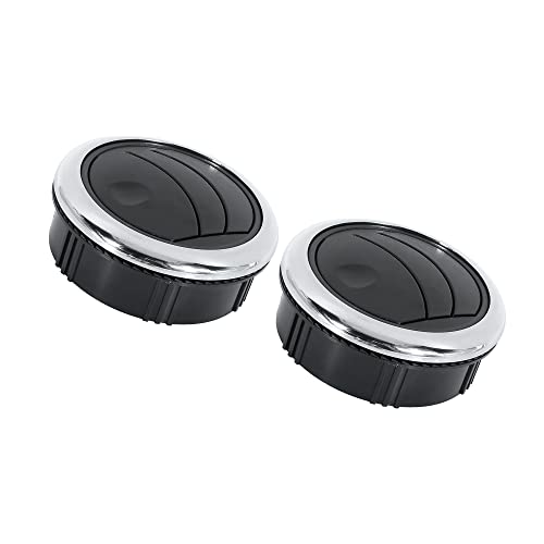 Motoforti Universal Car Air Conditioning Vent, Knob Style AC Vent Deflector Outlet Louvered, ABS, Black Silver Tone, 2Pcs