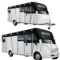 Hicover 600D Wohnwagen Abdeckung Motorhome Tarpaulin Heavy Duty Caravan Tarpaulin for Motorhome Caravan Cover Protects Against Dust and Moisture Wohnmobil Abdeckplane Wohnmobil Dachabdeckung 6.5x3m
