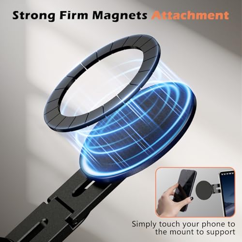 ALAFLY Magnetic Phone Holder for Laptop, 360° Adjustable MacBook Monitor Side Mount for iPhone 17 Pro Max/16/15/14/13/12 MagSafe for Tesla, Portable Foldable Cell Phone Holder Accessory, Black - image 8