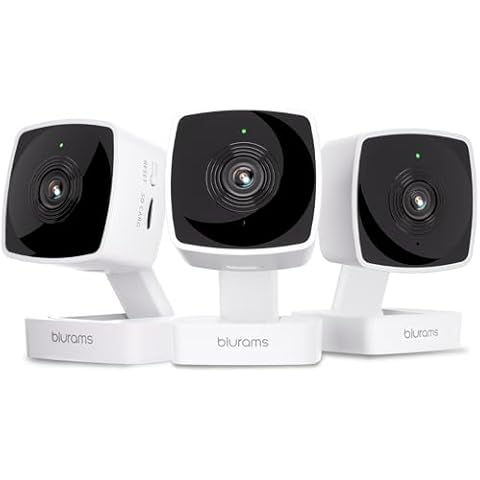 blurams 5GHz 2K Cameras for Home Security 3-Pack, Pet Camera with Phone App, Indoor Camera w/AI Motion Detection, 2-Way Audio, Works with Alexa&Google Home, WiFi 6 Cover