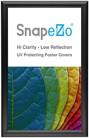 SnapeZo Poster Frame 8.5x14 Inches, Black 1 Inch Aluminum Profile, Front-Loading Snap Frame, Wall Mounting, Sleek Series