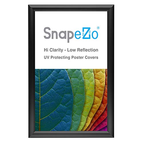 Snapezo Poster Frame 8.5X14 Inches, Black 1 Inch Aluminum Profile, Front-Loading Snap Frame, Wall Mounting, Sleek Series #TOP3