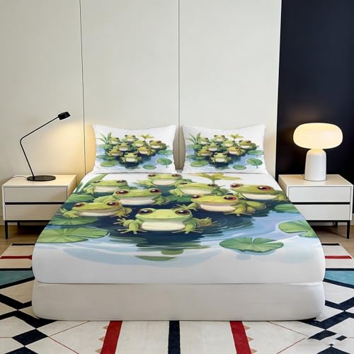 Drap housse poche profonde grenouille imprimé 3D douce - 4