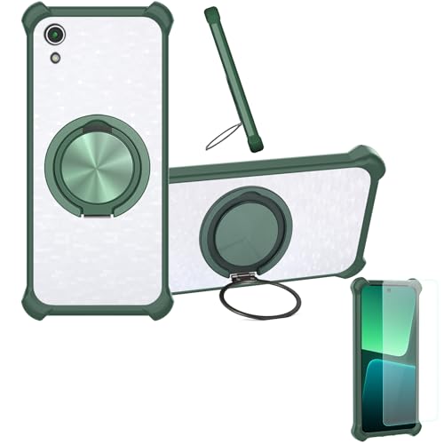 jioeuinly Case Compatible for Sony Xperia Z3 Phone Case Cover [with 1* Tempered Glass Screen Protector] Hybrid Case[360°Ring Support, Magnetic] CX-04-LV
