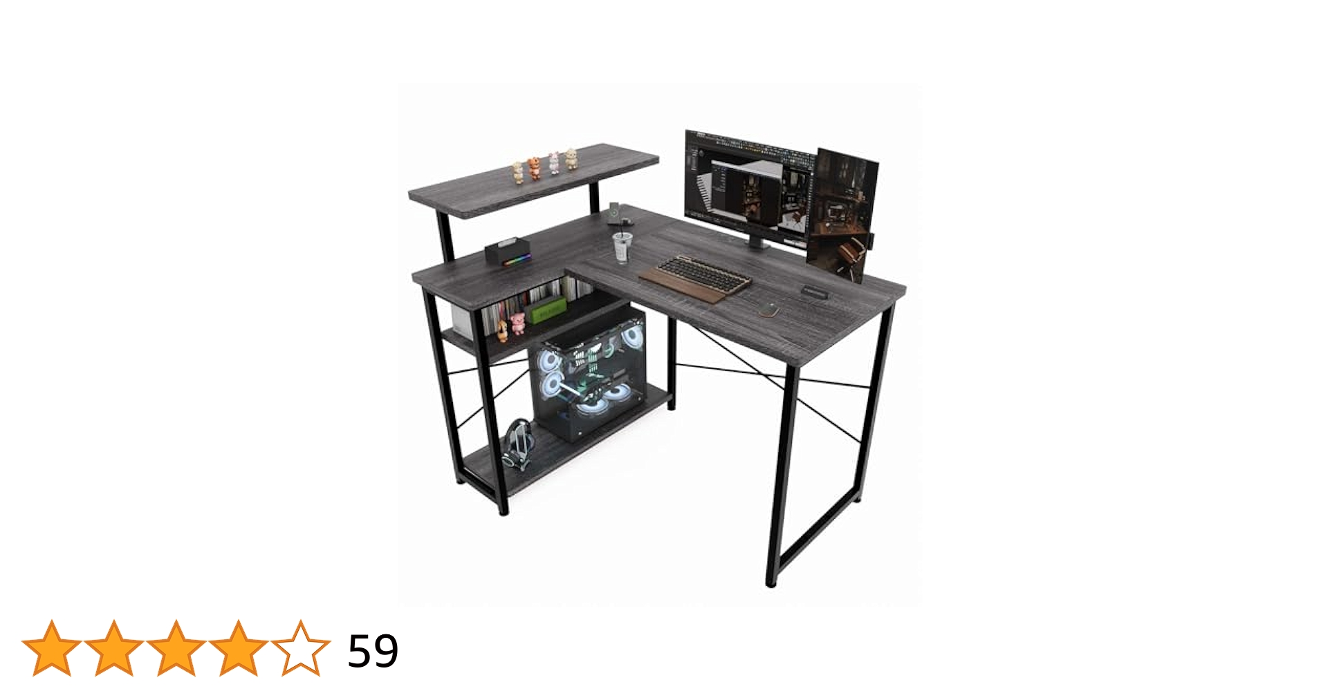 パソコンL字デスク　オフィスデスク Amazon | ZXD パソコンデスク L字 ゲーミングデスク 幅105 L字