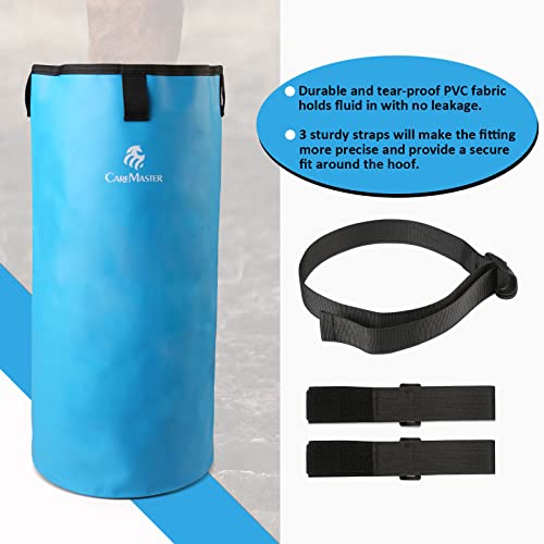Image of Hoof Soaking Boot for Horse, Waterproof PVC Hoof Soaker Bag with EVA Foam Pad, Secure 3-Strap Equine Icing & Soaking Boot for Hooves Care, Fits Most Hooves
