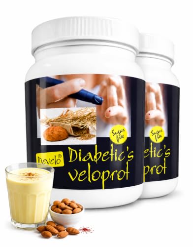 Image of Develo Diabetic Protein Powder Sugar Free Nutrition for diabetes Care - 2kg (Pack of 2) Kesar Badam