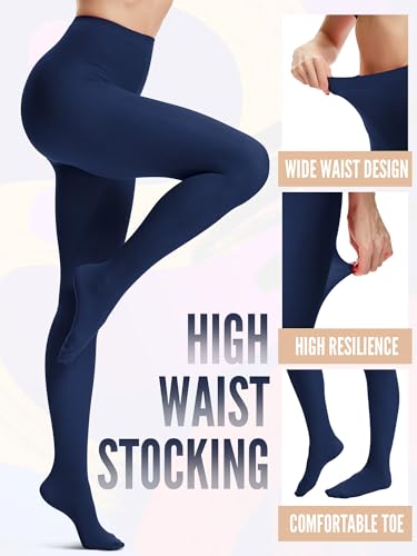 Geyoga 80 Denier Tights for Women Opaque Solid Color Soft Pantyhose with Multi-Colors Stretchable High Waist Stocking2