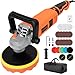 Car Buffer Polisher Polishing Machine 1200W 7/6 Inch Rotary Buffer Polisher Waxer, Car Buffers Polishers with 7 Variable Speeds, Random Buffer Polisher kit for Car Polishing Boat Waxing