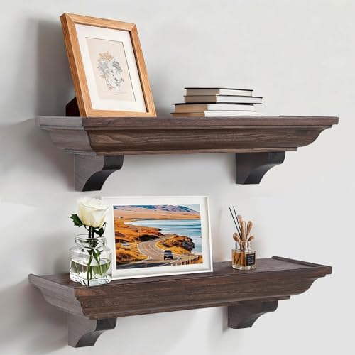 LXWZHK 24 Inch Fireplace Mantel Shelf with Corbels, Set of