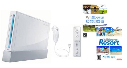 Console Wii blanche + Jeux Wii Sports + Wii Sports Resort [Importación francesa]