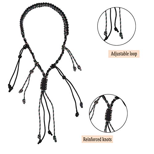 PETIT MANON Duck Call Lanyard - Hunting Decoy Rope with Adjustable Hand Braider Loops, 550LB Paracord Goose Dog Calls for Predator Whistle Hunter Game(Black)