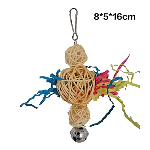 Vogelspeelgoed 5 stks Parrot Speelgoed Set Kleurrijke Vogel Kauwen Foerageren Hangende Loofah Speelgoed voor kleine… - Afbeelding 7