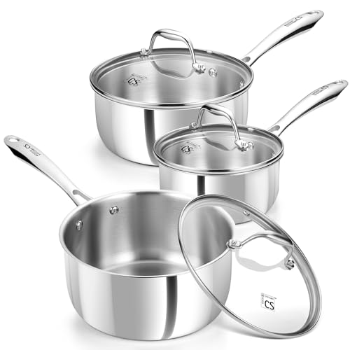KOCH SYSTEME CS Triply Stainless Steel Saucepan Set, 1QT &