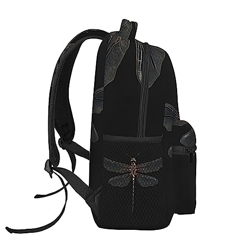 Mochila de libélula negra cómoda y ligera para llevar libros sin dolor 3