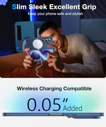 Image of NO.1 Magnetic for Samsung Galaxy Z Fold 8 Ultra Case with MagSafe | [Military Grade Drop Tested][Translucent Matte][Anti-Fingerprint] Soft Silicone Bumper for Samsung Fold 8 Ultra Case,Blue