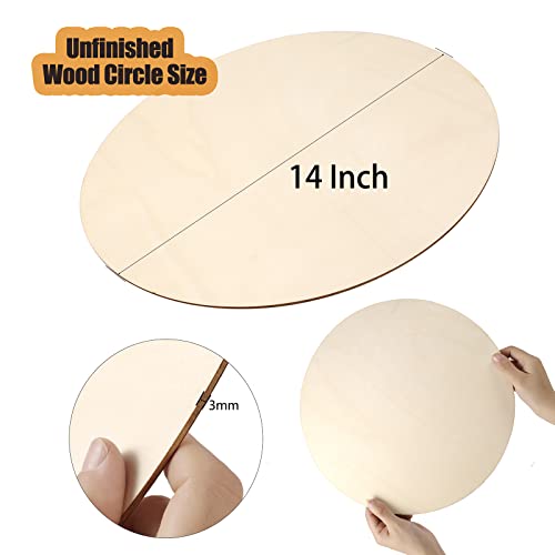5Pcs 14 Inch Wood Circles For Crafts, Unfinished Blank Wooden Rounds Slice Wooden Cutouts For Diy Crafts, Door Hanger, Sign, Wood Buring, Painting, Christmas Décor #TOP1