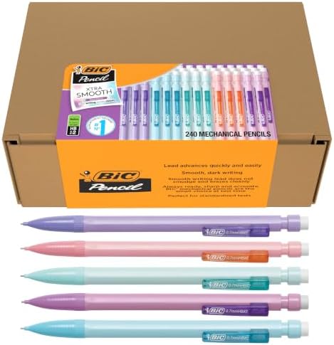 BIC Xtra Smooth Pastel Edition Mechanical Pencil, 0.7 mm Medium Point and Retractable, Refillable Lead for Everyday Writing, 240-Count Pack with Assorted Barrel Colors image 5
