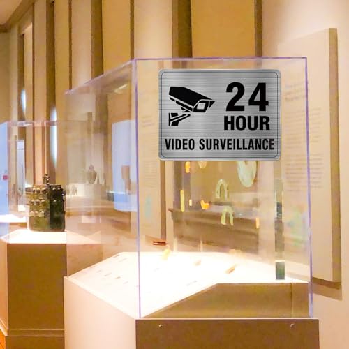 Meitaat VIDEO WARNING SIGN 24 Hour Video Surveillance Sign Aluminum 8 X 6 Inch Self-Adhesive Heavy Duty Metal Waterproof Warning Safety Security Notice thumb #1