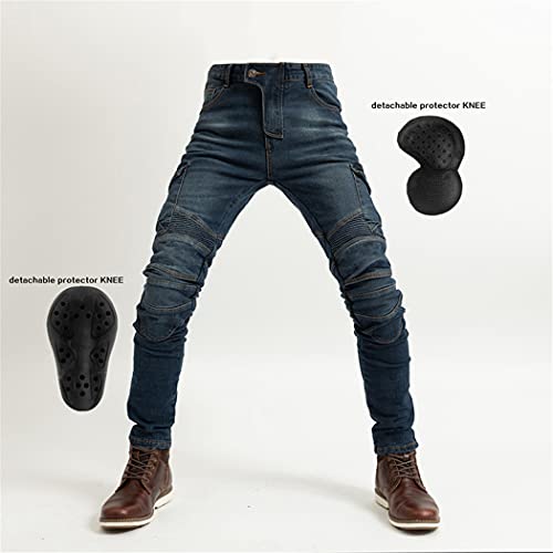Jeans de moto homme vert avec genouillères S de protection - 3