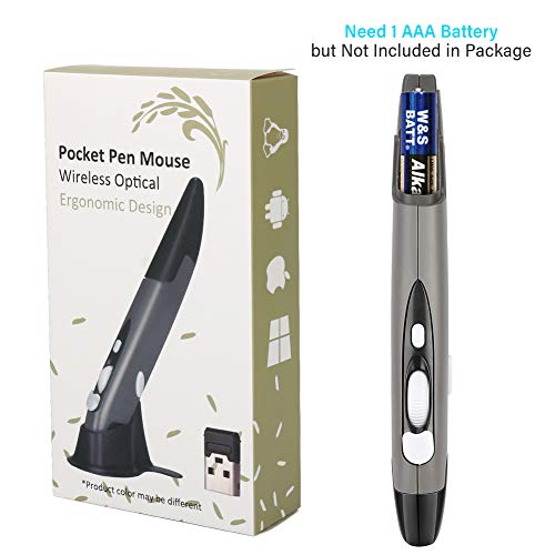 Globalstore 2.4Ghz Usb Wireless Optical Pocket Pen Mouse Adjustable 800/1200/1600 Dpi Handwriting Smart Mouse For Laptop Android Tablet Pc (Grey) #TOP6
