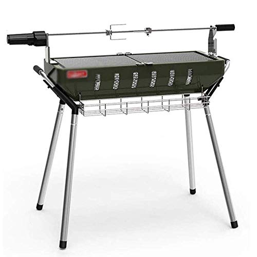 AKALNNB Barbacoa Grill Hogar Wild Estante de picnic plegable portátil, estable y duradero, parrilla de carbón de acero inoxidable grueso, 97 73,3 75,3 cm