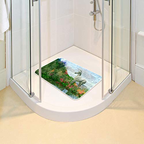 Alfombrilla de baño con ventosas Bennigiry infantil de unicornio cristal 37x68 cm 7